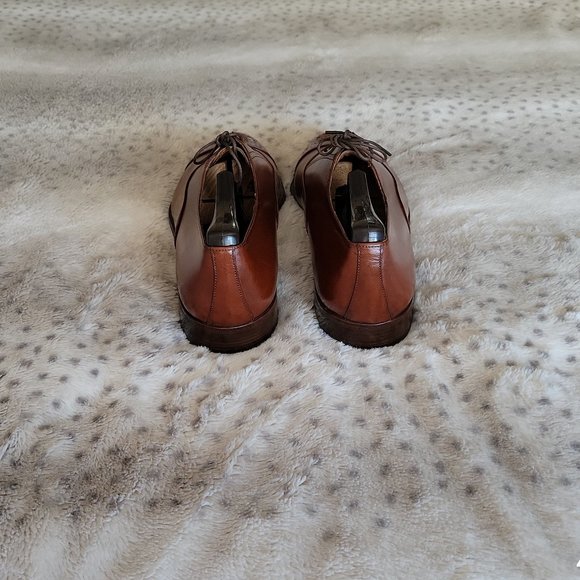 SALVATORE FERRAGAMO DRESS BROGUE COGNAC OXFORD - Picture 9 of 12